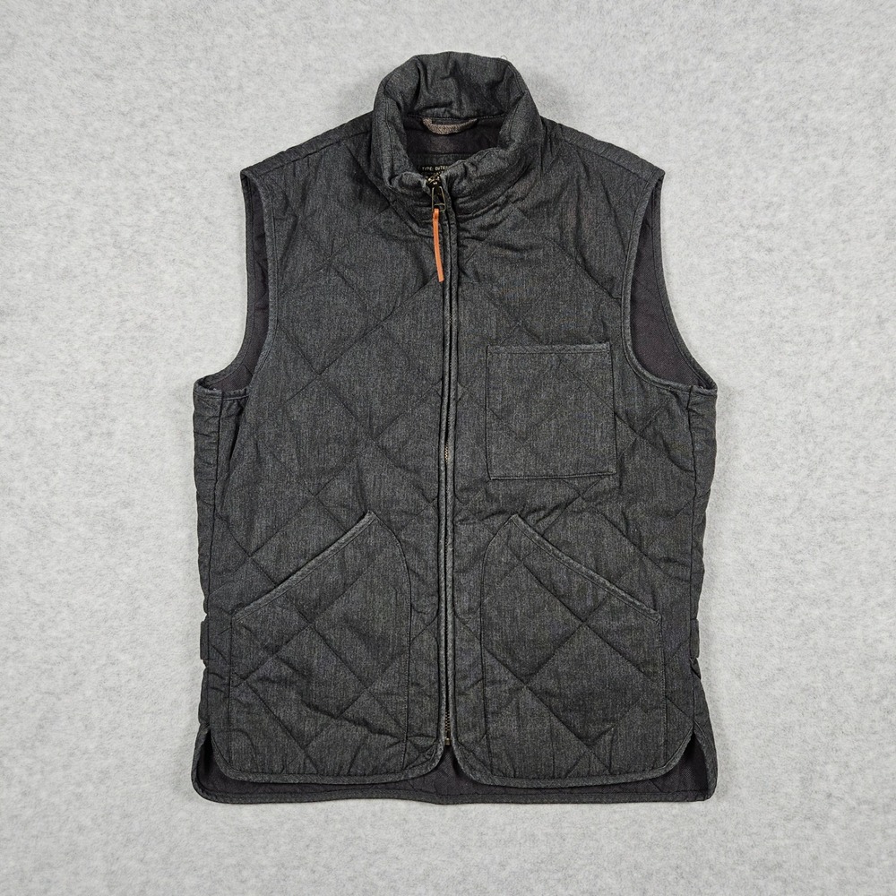 J.Crew Mens Small Gray Quilted Vest Sussex Primaloft Military Style NX-631 Gilet